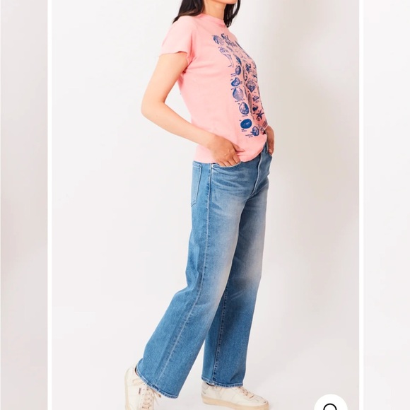 NWT Mother Denim The Dodger Flood Loose Fit Jeans in Mediterranean Muse Blue 28 - Picture 3 of 8